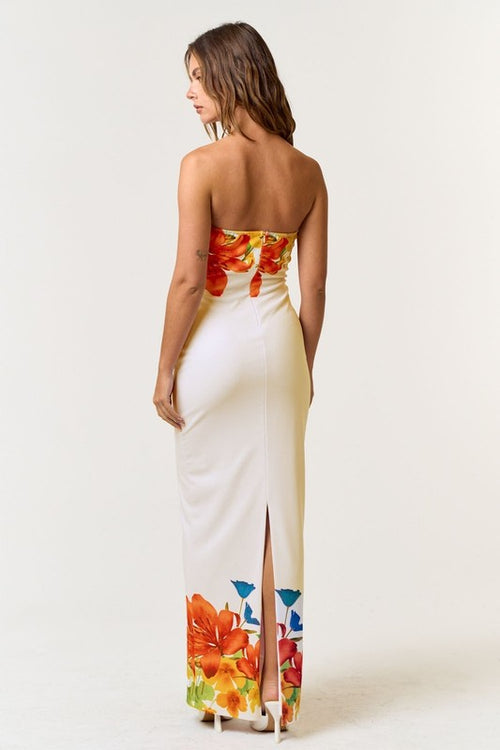 Mikaela Strapless Floral Maxi Dress