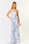 Louise Strapless Print Maxi Dress