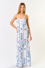 Louise Strapless Print Maxi Dress