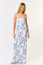 Louise Strapless Print Maxi Dress