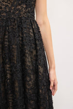 Alda Strapless Overlay Lace Midi Dress