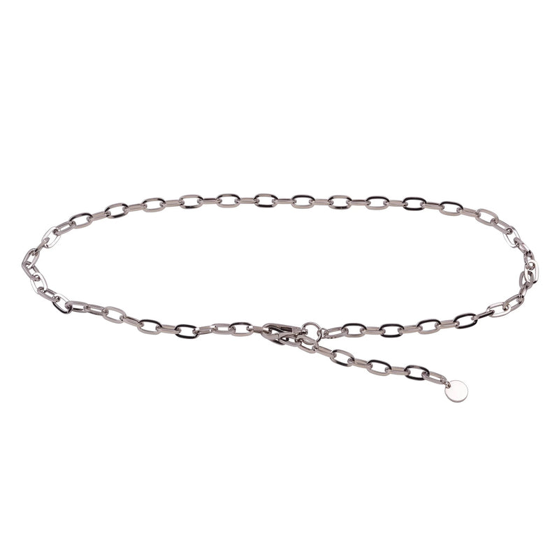 Jovi Simple Ring Link Chain Belt - Silver
