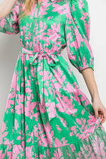 Lilly Floral Button Down Midi Dress