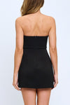 Stephanie Strapless A-Line Scuba Mini Dress - Black