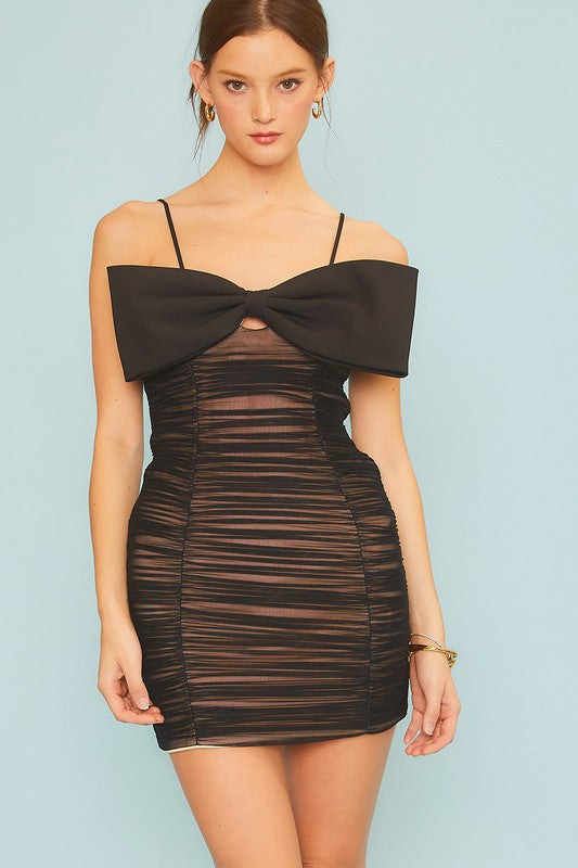 Rebecca Bow Front Bodycon Cami Mini Dress - Black Girls Will Be Girls Rebecca Bow Front Bodycon Cami Mini Dress - Black Girls Will Be Girls