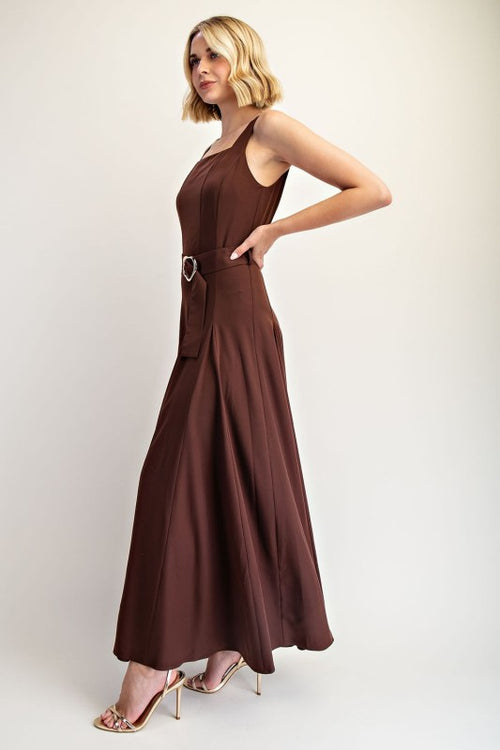 Blair Belted Flair Bottom Belted Maxi Dress
