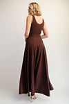 Blair Belted Flair Bottom Belted Maxi Dress