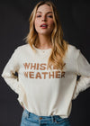 "Whiskey Weather" Long Sleeve Knit Sweater Top - Ivory