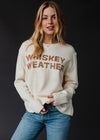 "Whiskey Weather" Long Sleeve Knit Sweater - Ivory