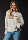 "Whiskey Weather" Long Sleeve Knit Sweater - Ivory