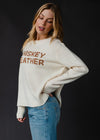 "Whiskey Weather" Long Sleeve Knit Sweater Top - Ivory