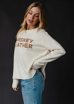 "Whiskey Weather" Long Sleeve Knit Sweater - Ivory