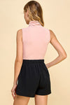 Laritza Sleeveless Turtleneck Bodysuit - Pink