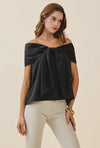 Gisela Bow Accent Off The Shoulder Top