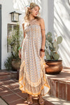 Adara Strapless Ruffle Detail Maxi Dress