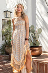 Adara Strapless Ruffle Detail Maxi Dress