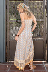 Adara Strapless Ruffle Detail Maxi Dress