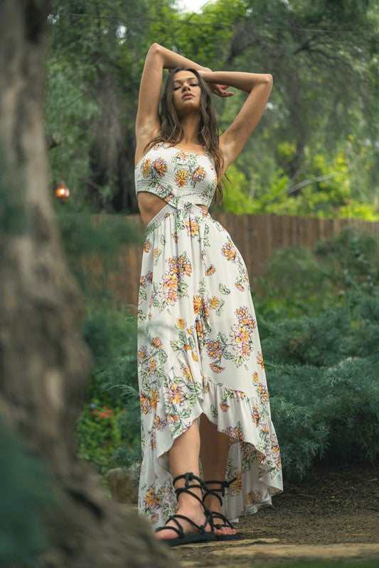 Desdi Floral High Low Cutout Maxi Dress Girls Will Be Girls Desdi Floral High Low Cutout Maxi Dress Girls Will Be Girls