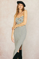 Fabrencia Stripe Strapless Knit Maxi Dress