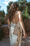 Ivy Printed Backless Maxi Dress - Natural/Brown