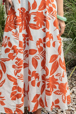Ivy Printed Backless Maxi Dress - Sky Red