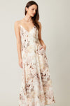 Ivy Printed Backless Maxi Dress - Cream Floral