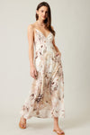 Ivy Printed Backless Maxi Dress - Cream Floral