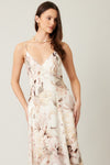 Ivy Printed Backless Maxi Dress - Cream Floral