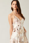 Ivy Printed Backless Maxi Dress - Cream Floral