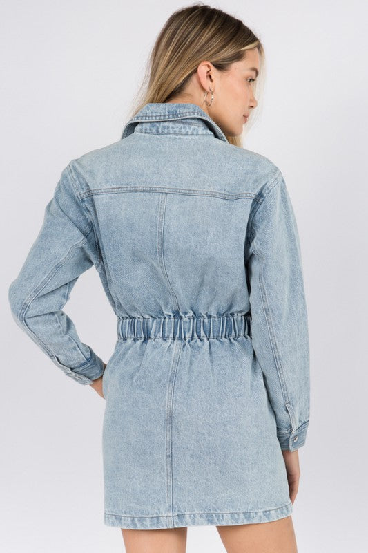 Silvana Button Down Denim Mini Dress