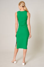 Mellie Ribbed Knit Midi Dress - Green