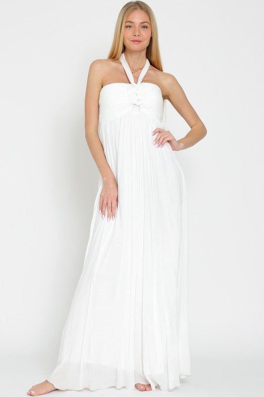 Alcina Halter Maxi Dress - White