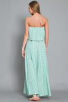 Everlasting Strapless Floral Print Maxi Dress - White/Green