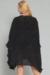 Rosemary Ruffle Detail Cover Up Dress - Black
