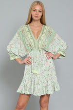 Tina Dolman Front Tie Mini Dress - Green - BEST SELLER!!!