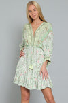 Tina Dolman Front Tie Mini Dress - Green - BEST SELLER!!!