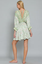 Tina Dolman Front Tie Mini Dress - Green - BEST SELLER!!!
