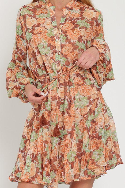 Rebekah Floral Long Sleeve Mini Dress
