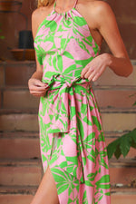 Tamara Printed Halter Midi Dress