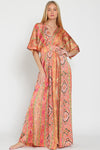 Tay Kimono Sleeve Tie Back Maxi Dress