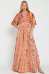 Tay Kimono Sleeve Tie Back Maxi Dress