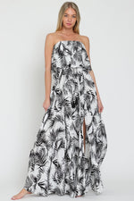 Everlasting Strapless Paisley Print Maxi Dress - Black/White