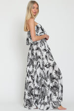 Everlasting Strapless Paisley Print Maxi Dress - Black/White