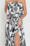 Everlasting Strapless Paisley Print Maxi Dress - Black/White