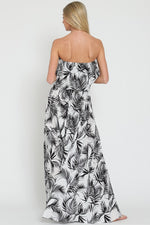 Everlasting Strapless Paisley Print Maxi Dress - Black/White