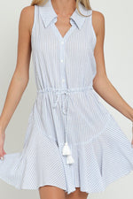 Alejandra Pinstripe Button Mini Dress