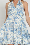 Kourtney Halter Backless Floral Mini Dress