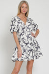 Martti Dolman Sleeve Floral Mini Dress