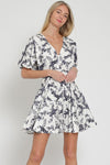 Martti Dolman Sleeve Floral Mini Dress