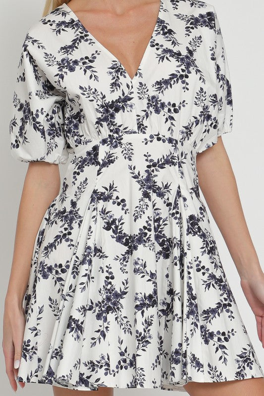 Martti Dolman Sleeve Floral Mini Dress